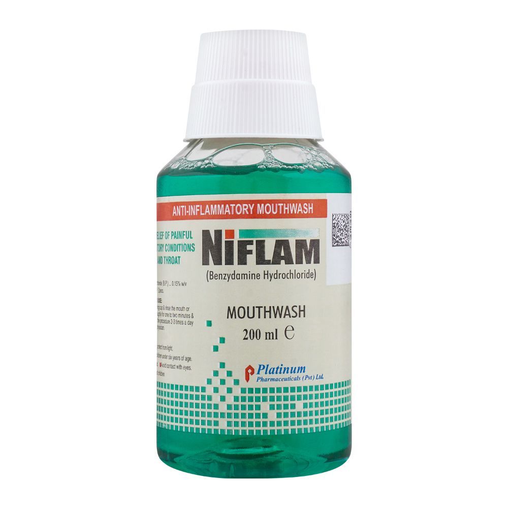 NIFLAM Mouthwash 200ml | Benzydamine Oral Care | FirstFood