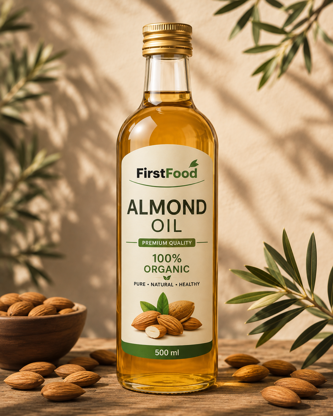 FirstFood 100% Organic Premium Almond Oil – 500 ml